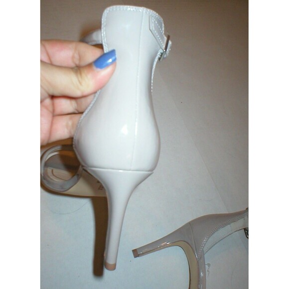 New Womens Kenneth Cole Sandals Heels Beige Nude Dress Work Shoes Patent 10 Open - Picture 6 of 7